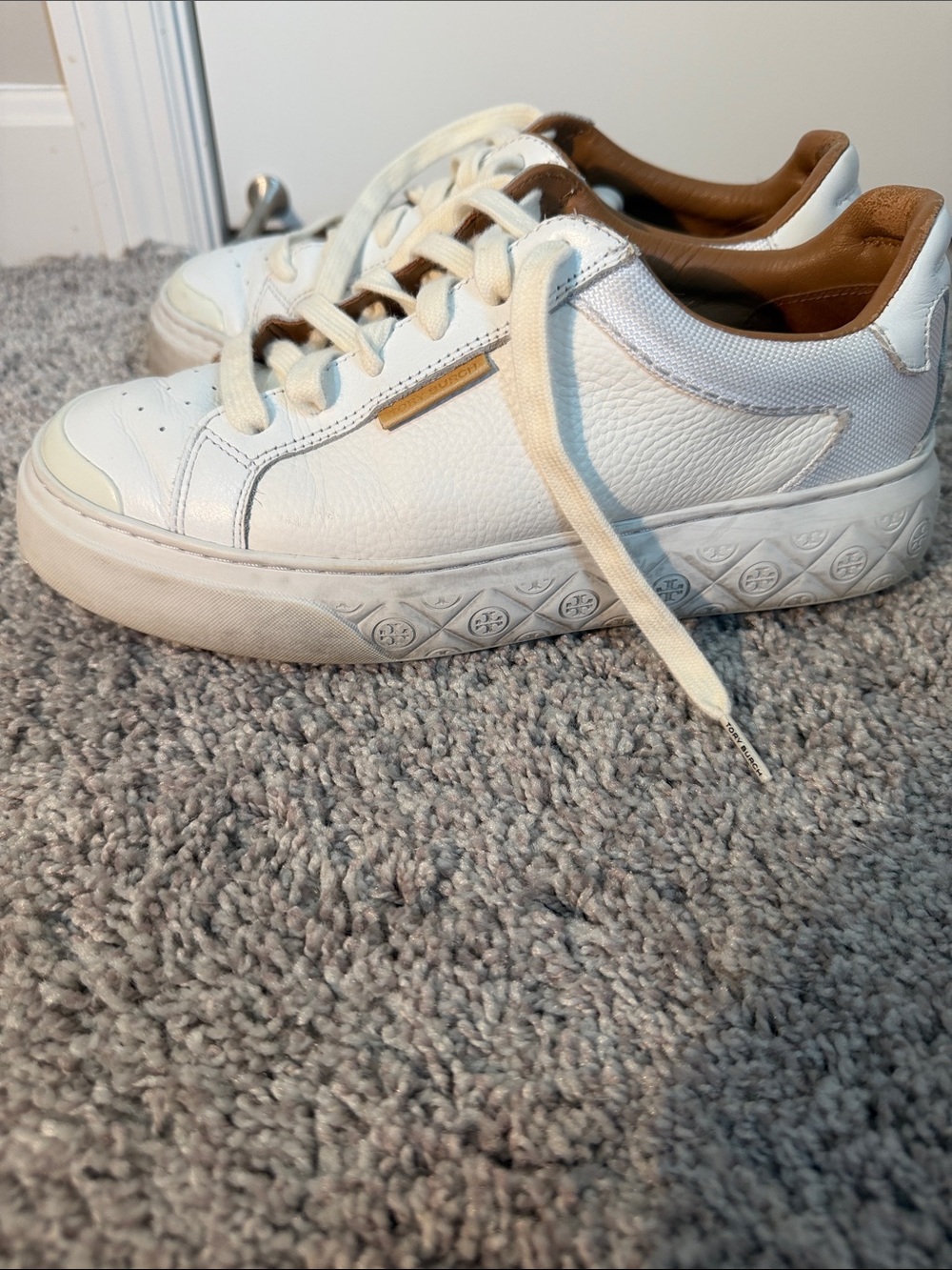 Tory Burch White Leather Ladybug Sneaker - Picture 3 of 6